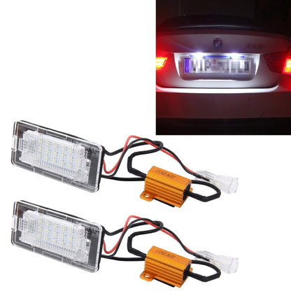 2 PCS License Plate Light with 18  SMD-3528 Lamps for Volkswagen,2W 120LM,6000K, DC12V(White Light) - License Plate Lights by buy2fix | Online Shopping UK | buy2fix