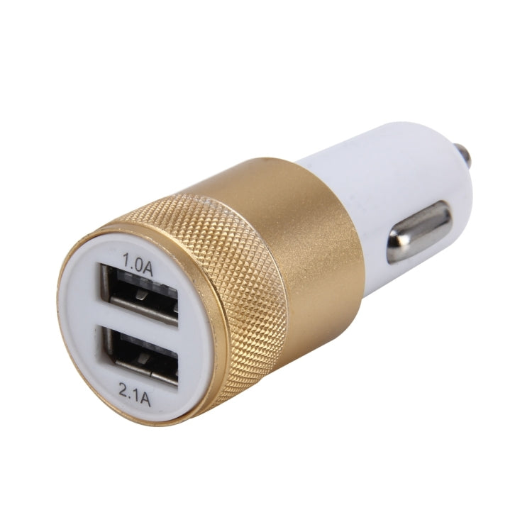 10 PCS Car Auto 5V Dual USB 2.1A/1A Cigarette Lighter Adapter for Most Phones(Gold) - Car Charger by buy2fix | Online Shopping UK | buy2fix