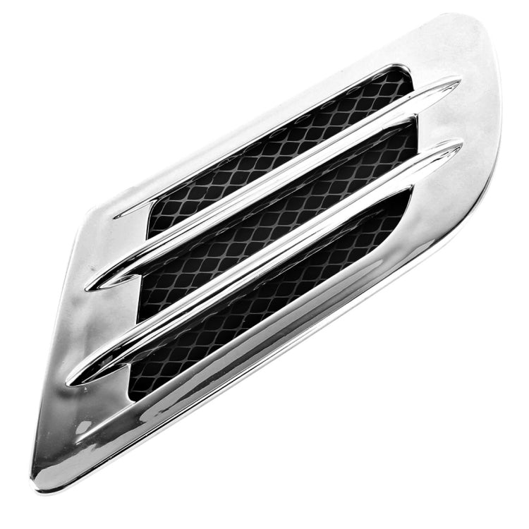 2 PCS Euro Style Plastic Decorative Air Flow Intake Turbo Bonnet Hood Side Vent Grille Cover With Self-adhesive Sticker(Grey) - Decorative Sticker by buy2fix | Online Shopping UK | buy2fix