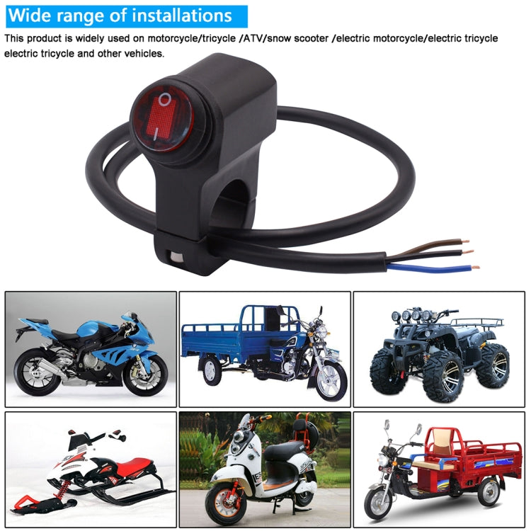 Motorcycle Headlight Auxiliary Light Waterproof Aluminum Alloy Single Flash Switches with Indicator Light - Electrical System by buy2fix | Online Shopping UK | buy2fix