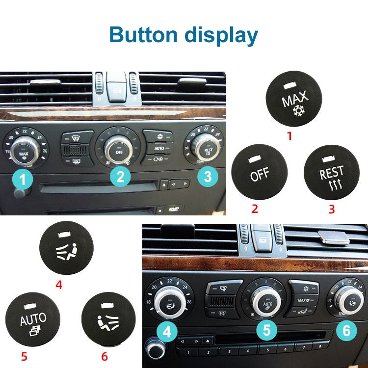 Car Air Conditioner Panel Switch Button RIGHT Key 6131 9250 196-1 for BMW E60 2003-2010, Left Driving - In Car by buy2fix | Online Shopping UK | buy2fix