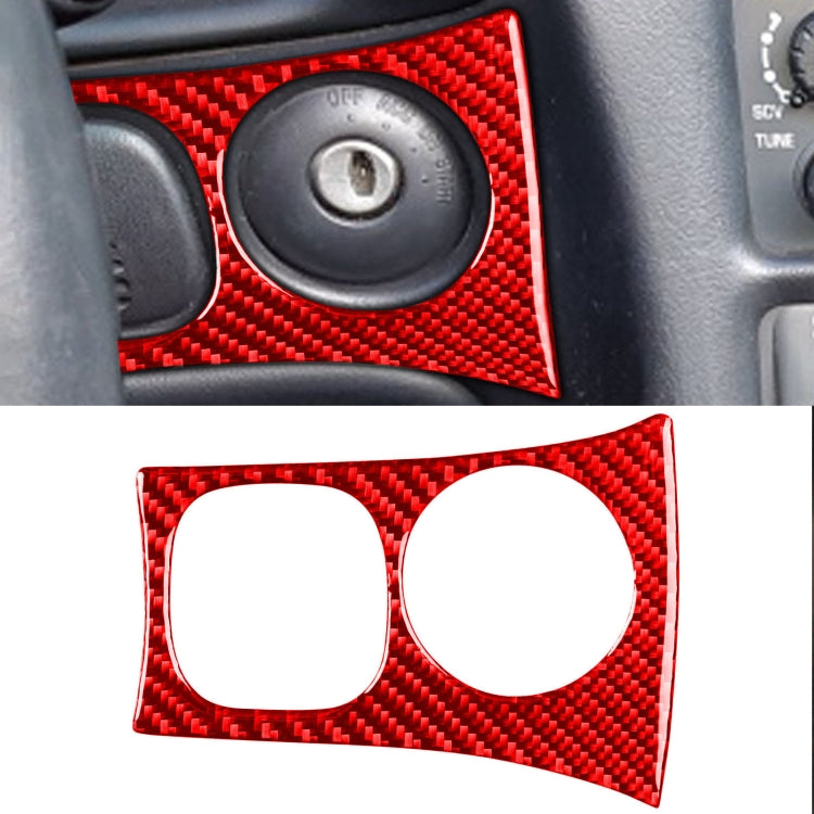 Carbon Fiber Car Key Panel Sticker for Chevrolet Corvette C5 1998-2004, Left Drive(Red) - In Car by buy2fix | Online Shopping UK | buy2fix