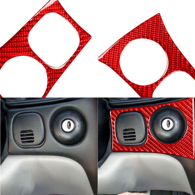 Carbon Fiber Car Key Panel Sticker for Chevrolet Corvette C5 1998-2004, Left Drive(Red) - In Car by buy2fix | Online Shopping UK | buy2fix