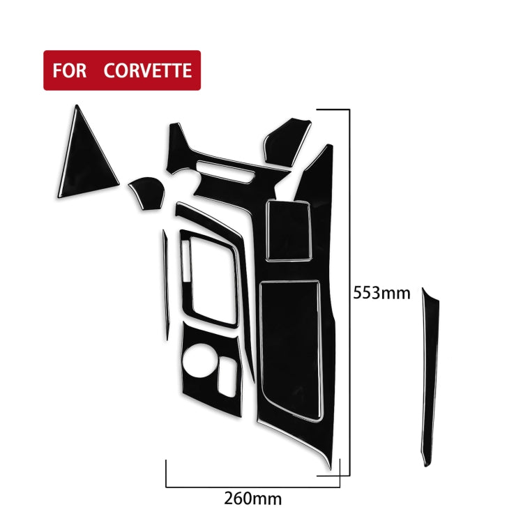 For Chevrolet Corvette C7 2014-2019 11 in 1 Car Gear Water Cup Panel Decorative Sticker, Left Drive - In Car by buy2fix | Online Shopping UK | buy2fix