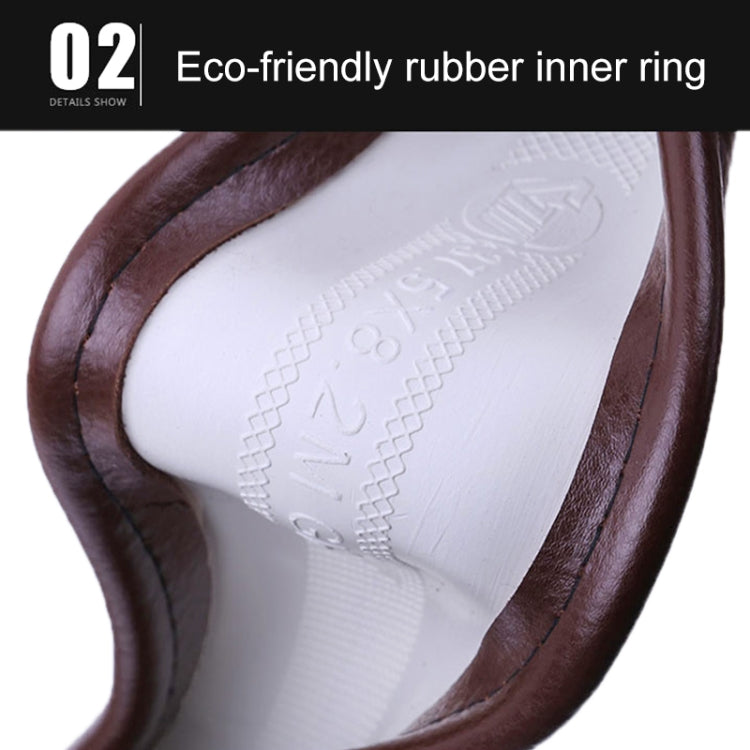 Universal Car Genuine Leather Pinhole Steering Wheel Cover, Diameter: 38cm(Beige) -  by buy2fix | Online Shopping UK | buy2fix