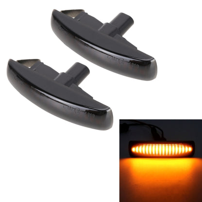 2 PCS DC12V / 3W Car LED Dynamic Blinker Side Lights Flowing Water Turn Signal Light for Land Rover, Amber Light (Black) - In Car by buy2fix | Online Shopping UK | buy2fix