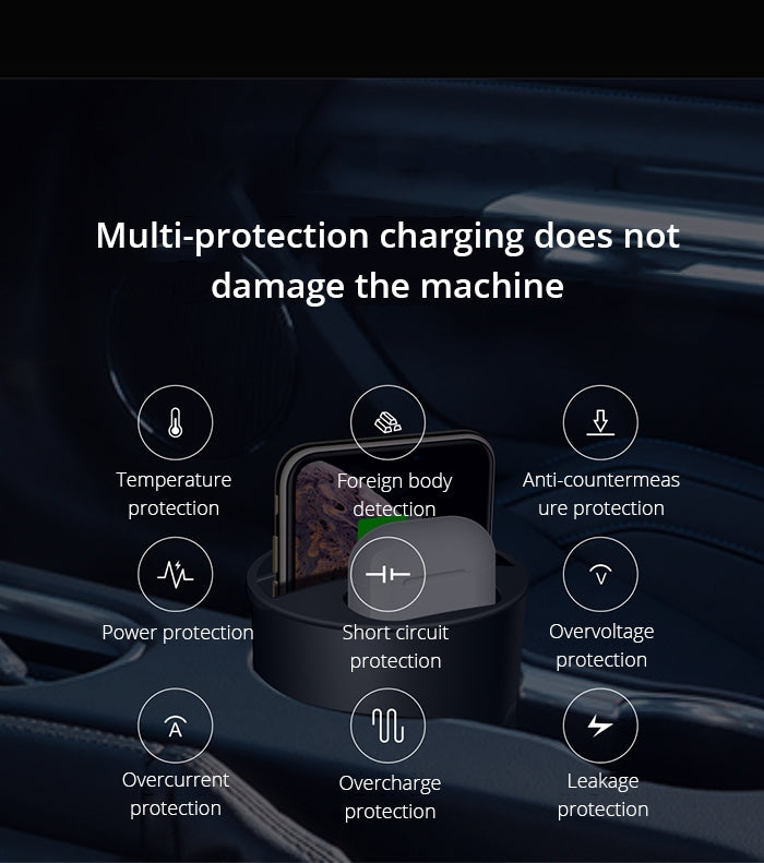 X9A Car QI Standard Charging Cup Wireless Fast Charger - In Car by buy2fix | Online Shopping UK | buy2fix