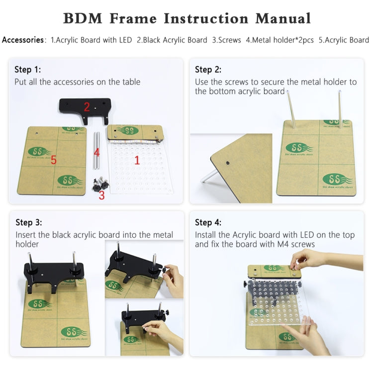 Car LED BDM Frame Holder BDM ECU Brush Test Stand with 4 Probe Pens - In Car by buy2fix | Online Shopping UK | buy2fix