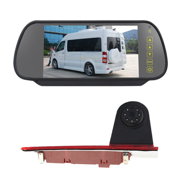 PZ477 Car Waterproof 170 Degree Brake Light View Camera + 7 inch Rearview Monitor for Ford Transit Custom - In Car by buy2fix | Online Shopping UK | buy2fix