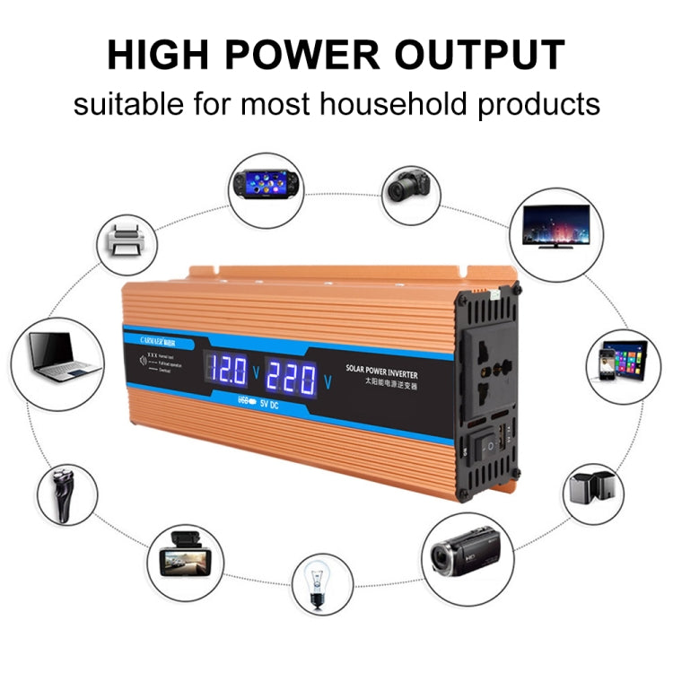 Carmaer 48V to 220V 2200W Car Multi-function Double Digital Display Inverter Household Power Converter - In Car by buy2fix | Online Shopping UK | buy2fix