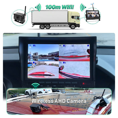 PZ710-W 7 inch Car Digital Wireless Rear-view Split-screen Monitor Four Record - In Car by buy2fix | Online Shopping UK | buy2fix