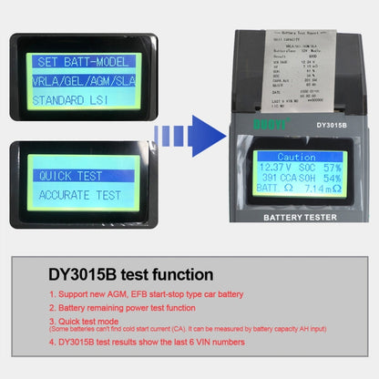 DUOYI DY3015B Car Multi-language 12V Battery Tester - Electronic Test by DUOYI | Online Shopping UK | buy2fix