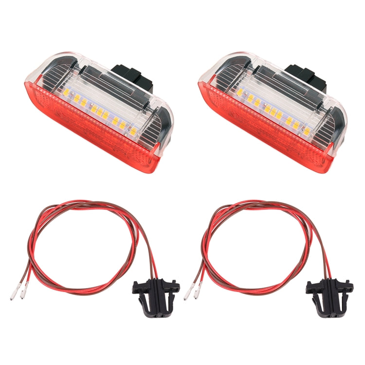 2 PCS Car DC 12V 1.6W Door Lights Lamps 18LEDs SMD-3528 Lamps with Cable for Volkswagen Golf 5 / 6 - In Car by buy2fix | Online Shopping UK | buy2fix