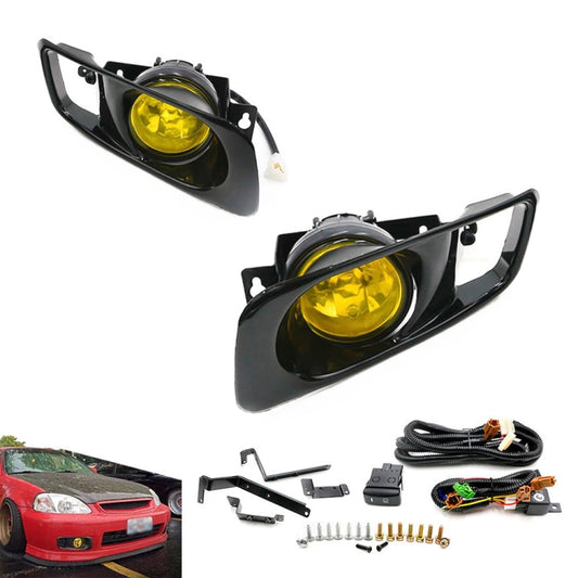 1 Pair Car Modified Front Fog Light for Honda Civic 1999-2000 (Yellow Light) - In Car by buy2fix | Online Shopping UK | buy2fix