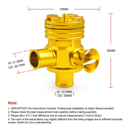 Car Modified Pressure Relief Valve 1.8T/2.7T Discharge Valve for Volkswagen GTi Jetta / Audi A3 A4 A6 TT (Gold) - In Car by buy2fix | Online Shopping UK | buy2fix