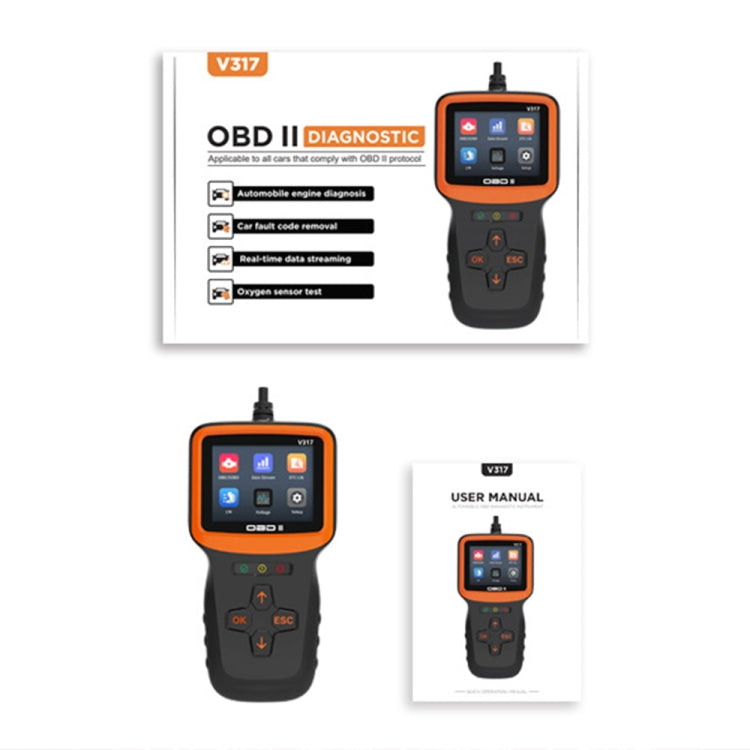 V317 Car Fault Detector OBD2 ELM327 Scanner Code Reader - In Car by buy2fix | Online Shopping UK | buy2fix