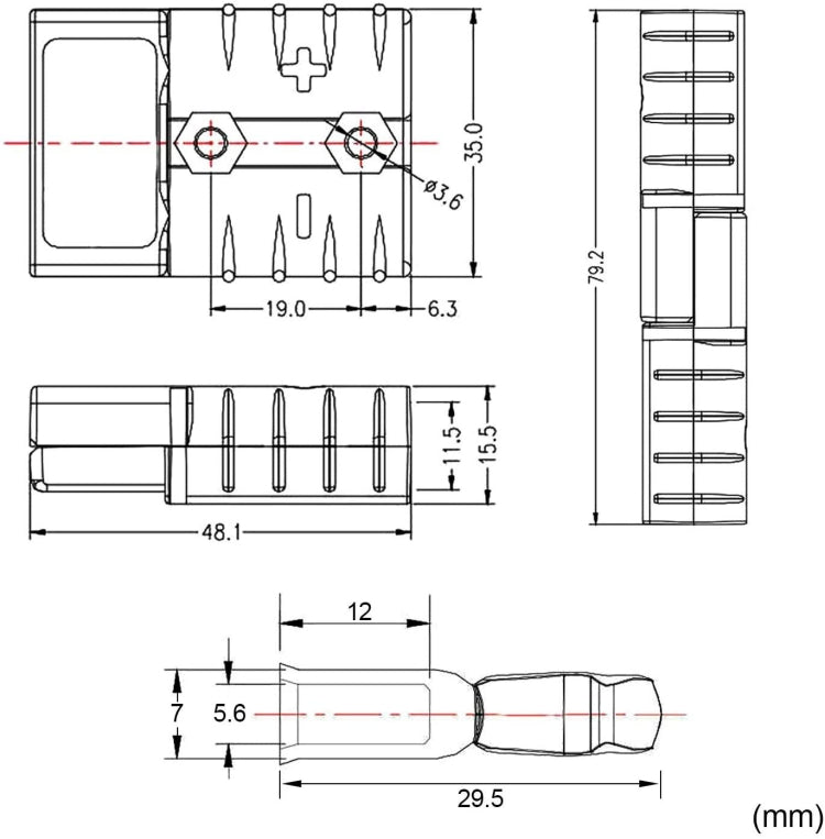 CP-0242-01 50A 600V AC/DC Towing Winch Quick Connect Systems Wire Harness Plug - In Car by buy2fix | Online Shopping UK | buy2fix