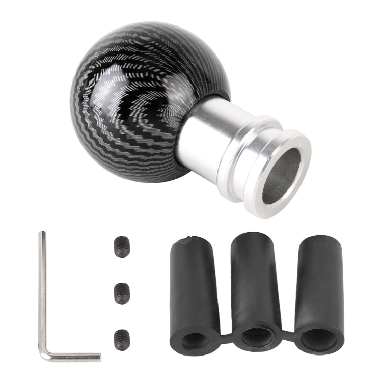 Universal Car Carbon Fiber Texture Metal Gear Shift Knob (Silver Black) - In Car by buy2fix | Online Shopping UK | buy2fix