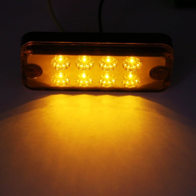 4 PCS 10-30V 8LED Car Tail Light Side Lamp (Yellow Light) - In Car by buy2fix | Online Shopping UK | buy2fix