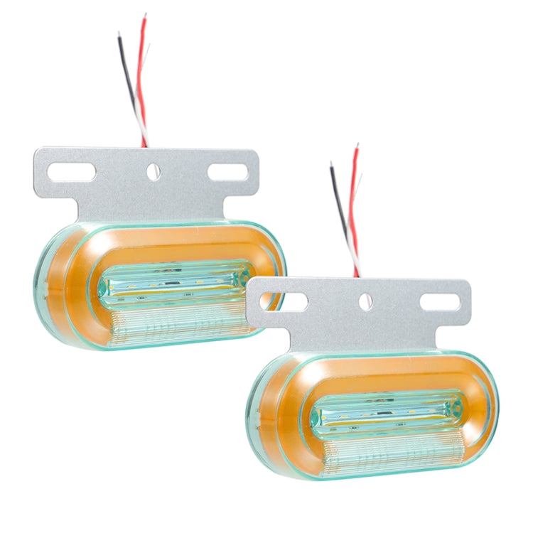2 PCS 24V 12LED Car Oval Side Lamp (Yellow Light) - In Car by buy2fix | Online Shopping UK | buy2fix