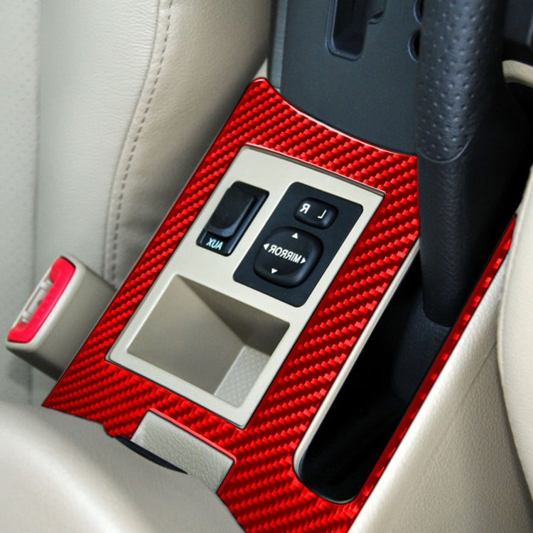 Car Carbon Fiber Handbrake Panel Decorative Sticker for Toyota RAV4 2006-2013, Right Drive (Red) - In Car by buy2fix | Online Shopping UK | buy2fix