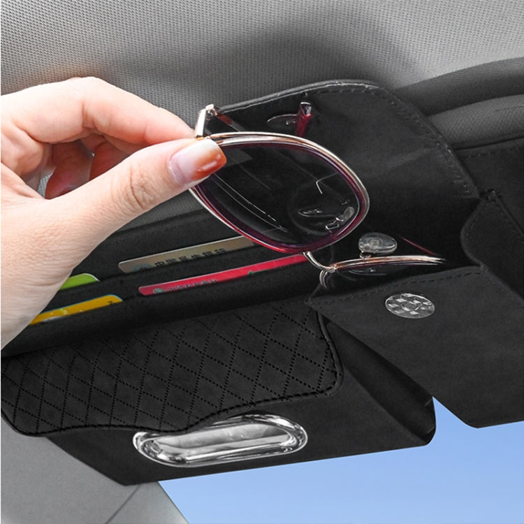 Car Sheepskin Leather Sun Visor Storage Clip (Beige) - In Car by buy2fix | Online Shopping UK | buy2fix