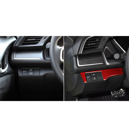 Car Carbon Fiber Headlight Switch Panel Decorative Sticker for Honda Tenth Generation Civic 2016-2019, Left Drive (Red) - In Car by buy2fix | Online Shopping UK | buy2fix