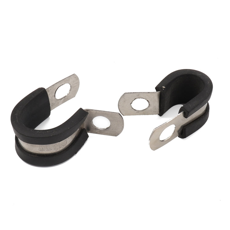 10 PCS Car Rubber Cushion Pipe Clamps Stainless Steel Clamps, Size: 1 inch (25mm) - In Car by buy2fix | Online Shopping UK | buy2fix