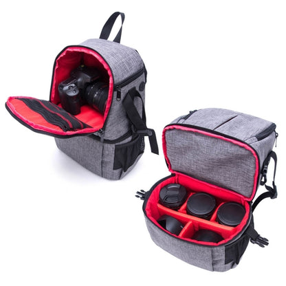 Multi-functional Waterproof Nylon Shoulder Backpack Padded Shockproof Camera Case Bag for Nikon Canon DSLR Cameras(Grey) - Camera Accessories by buy2fix | Online Shopping UK | buy2fix