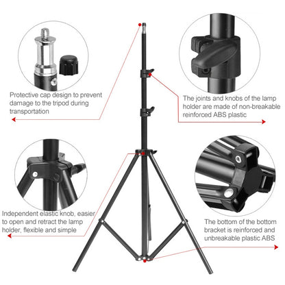 50x70cm Single Light Softbox + 2m Photography Lighting Tripod Mount Stand + Arm Jib Crossbar Bracket Studio Flash Light Set - Camera Accessories by buy2fix | Online Shopping UK | buy2fix