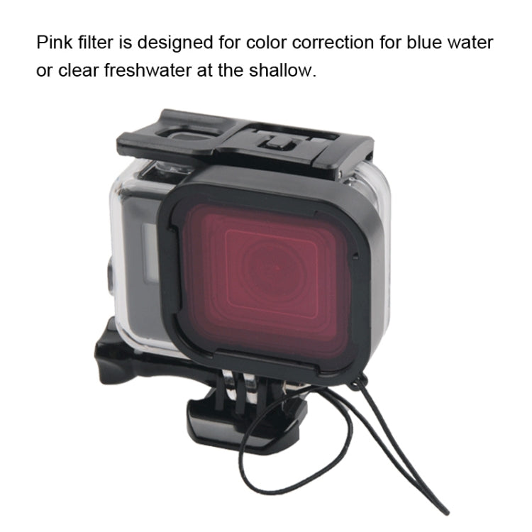 45m Waterproof Housing Protective Case + Touch Screen Back Cover for GoPro NEW HERO /HERO6 /5, with Buckle Basic Mount & Screw & (Purple, Red, Pink) Filters, No Need to Remove Lens (Transparent) - DJI & GoPro Accessories by buy2fix | Online Shopping UK | buy2fix