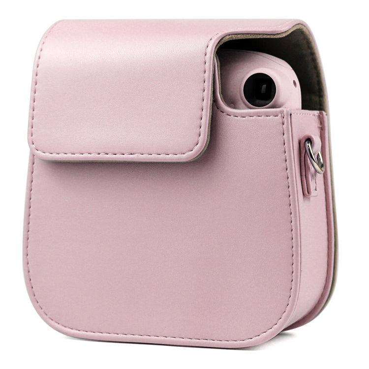 Solid Color Full Body Camera Leather Case Bag with Strap for FUJIFILM Instax mini 11 (Pink) - Camera Accessories by buy2fix | Online Shopping UK | buy2fix