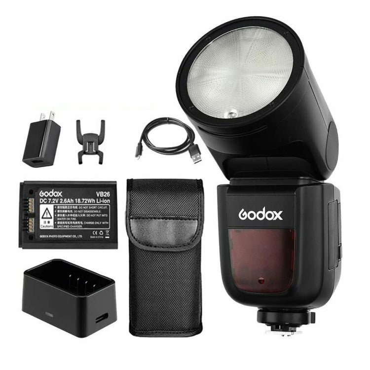 Godox V1C Round Head TTL Flash Speedlite for Canon (Black) - Shoe Mount Flashes by Godox | Online Shopping UK | buy2fix