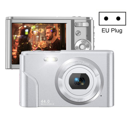 DC302 2.88 inch 44MP 16X Zoom 2.7K Full HD Digital Camera Children Card Camera, EU Plug (Silver) - Consumer Electronics by buy2fix | Online Shopping UK | buy2fix