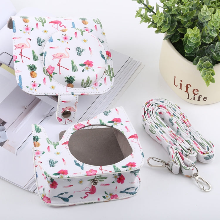 Cactus Flamingo Pattern Full Body Camera PU Leather Case Bag with Strap for FUJIFILM instax mini 9 / mini 8+ / mini 8 - Camera Accessories by buy2fix | Online Shopping UK | buy2fix