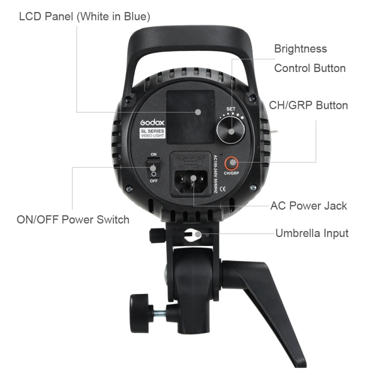 Godox SL60W LED Light Studio Continuous Photo Video Light(US Plug) - Shoe Mount Flashes by Godox | Online Shopping UK | buy2fix