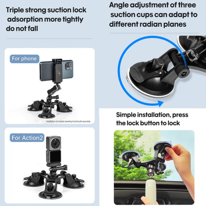 Big Triangle Direction Suction Cup Mount (Black) - DJI & GoPro Accessories by STARTRC | Online Shopping UK | buy2fix