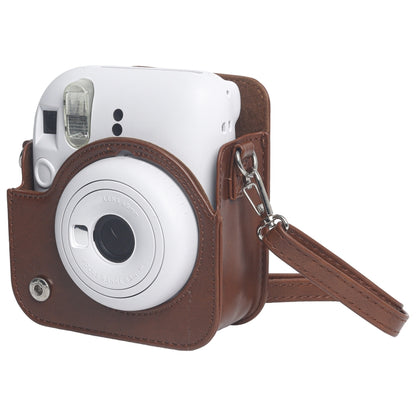 For FUJIFILM Instax mini 12 Leather Case Full Body Camera Bag with Shoulder Strap (Brown) - Leather Bag by buy2fix | Online Shopping UK | buy2fix