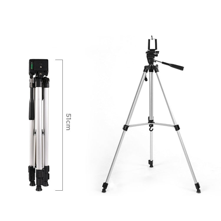 Live Broadcast Tripod 3-Section Folding Legs Aluminum Alloy Tripod Mount with U-Shape Three-Dimensional Tripod Head & Phone Clamp for DSLR & Digital Camera, Adjustable Height: 47.5-133cm - Camera Accessories by buy2fix | Online Shopping UK | buy2fix