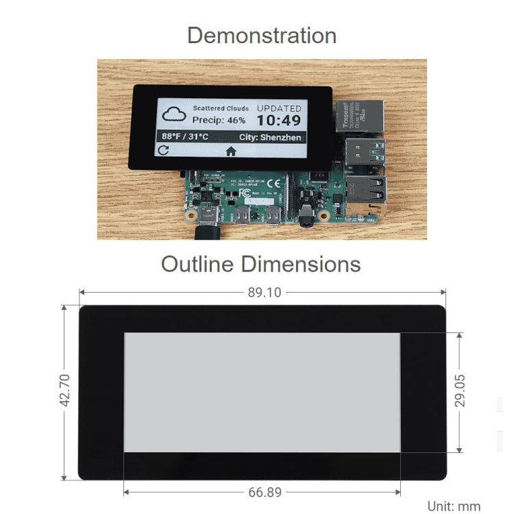 Waveshare 2.9 inch 296 x 128 Pixel 5-Points Capacitive Touch Black / White E-Paper E-Ink Display HAT for Raspberry Pi Pico, SPI Interface - Modules Expansions Accessories by WAVESHARE | Online Shopping UK | buy2fix