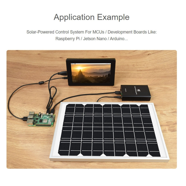 Waveshare Solar Power Manager, Embedded 10000mAh Li-Po Battery, Support 6V~24V Solar Panels (Black) - Modules Expansions Accessories by WAVESHARE | Online Shopping UK | buy2fix