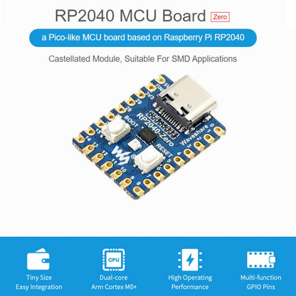 Waveshare RP2040-Zero Pico-like MCU Board Based on Raspberry Pi MCU RP2040, with Pinheader mini Version - Modules Expansions Accessories by WAVESHARE | Online Shopping UK | buy2fix