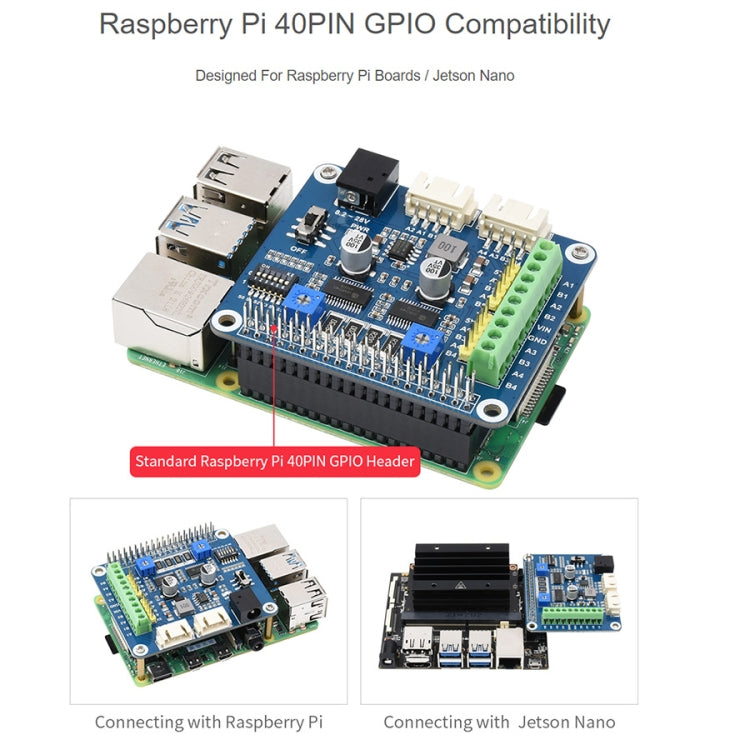 Waveshare HRB8825 Stepper Motor HAT For Raspberry Pi, Drives Two Stepper Motors, Up To 1/32 Microstepping - Consumer Electronics by WAVESHARE | Online Shopping UK | buy2fix