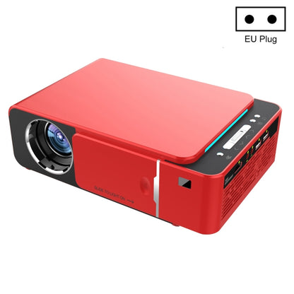 T6 2000ANSI Lumens 1080P LCD Mini Theater Projector, Phone Version, EU Plug(Red) - Consumer Electronics by buy2fix | Online Shopping UK | buy2fix