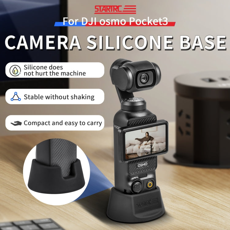 For DJI Osmo Pocket 3 STARTRC Silicone Desktop Base Bracket (Black) - Mount & Holder by STARTRC | Online Shopping UK | buy2fix