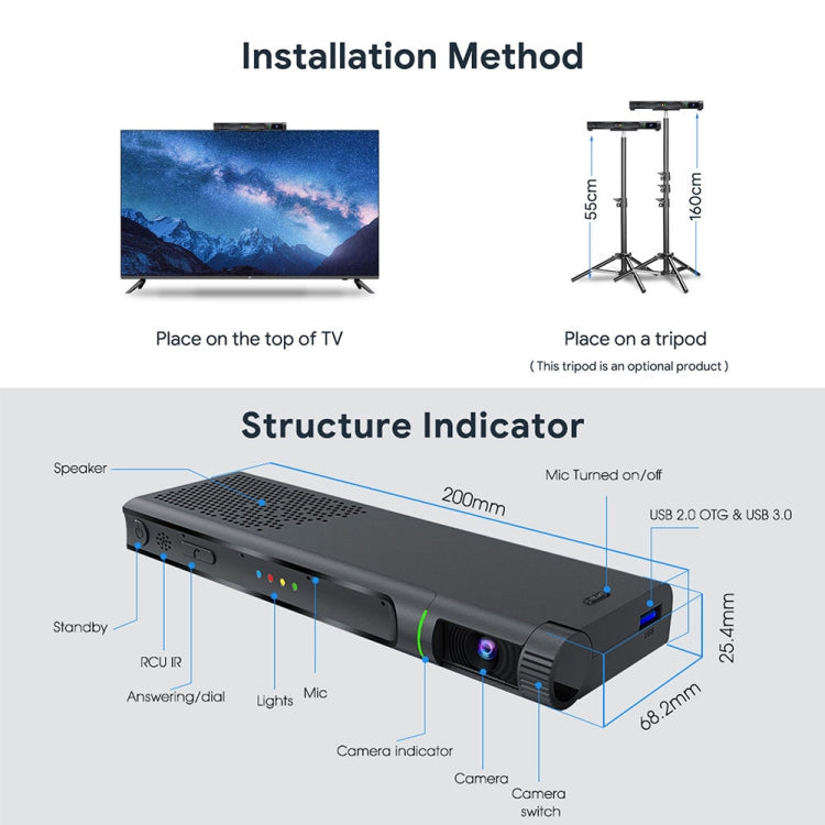 MECOOL KA2 Video Calling on TV Android 10.0 Smart TV Box with Remote Control, Amlogic S905X4 Quad Core Cortex A35, 2GB+16GB, Dual-Band / Ethernet / Camera(UK Plug) - Amlogic S905 by MECOOL | Online Shopping UK | buy2fix