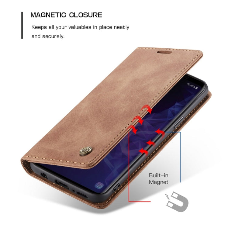 CaseMe-013 Multifunctional Retro Frosted Horizontal Flip Leather Case with Card Slot & Holder & Wallet for Galaxy S9(Brown) - Galaxy Phone Cases by CaseMe | Online Shopping UK | buy2fix