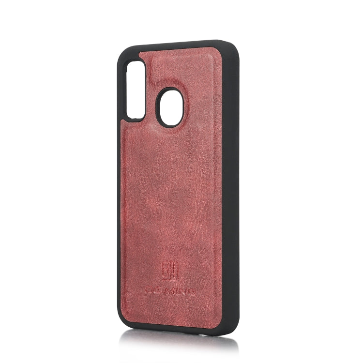 DG.MING Crazy Horse Texture Flip Detachable Magnetic Leather Case with Holder & Card Slots & Wallet for Galaxy A40(Red) - Galaxy Phone Cases by DG.MING | Online Shopping UK | buy2fix