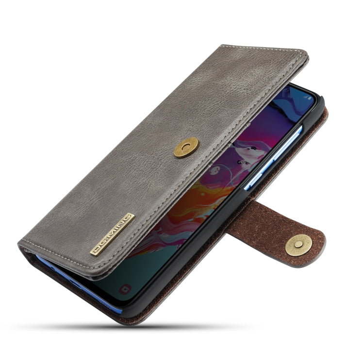 DG.MING Crazy Horse Texture Flip Detachable Magnetic Leather Case with Holder & Card Slots & Wallet for Galaxy A70(Gray) - Galaxy Phone Cases by DG.MING | Online Shopping UK | buy2fix