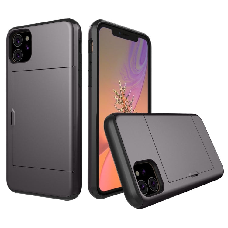 For iPhone 11 Shockproof Rugged Armor Protective Case with Card Slot (Grey) - Apple Accessories by buy2fix | Online Shopping UK | buy2fix